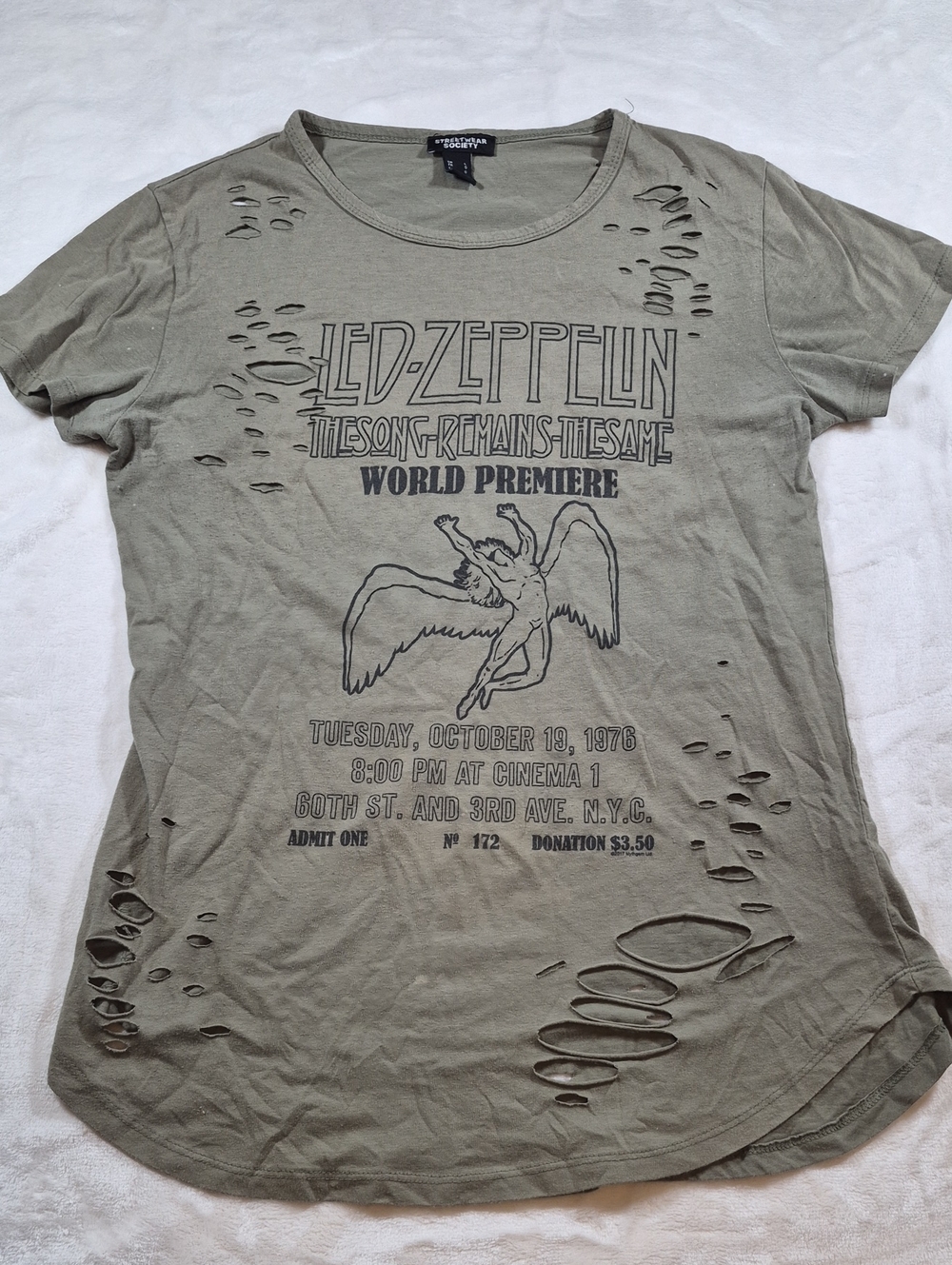 Streetwear Society Olive Led Zeppelin Graphic Tee
